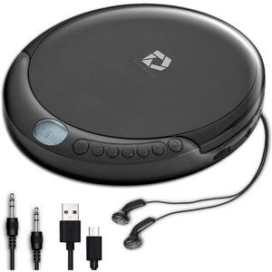 CD Player Portable with 60Second Anti Skip, Stereo Earbuds,Includes Aux in Cable